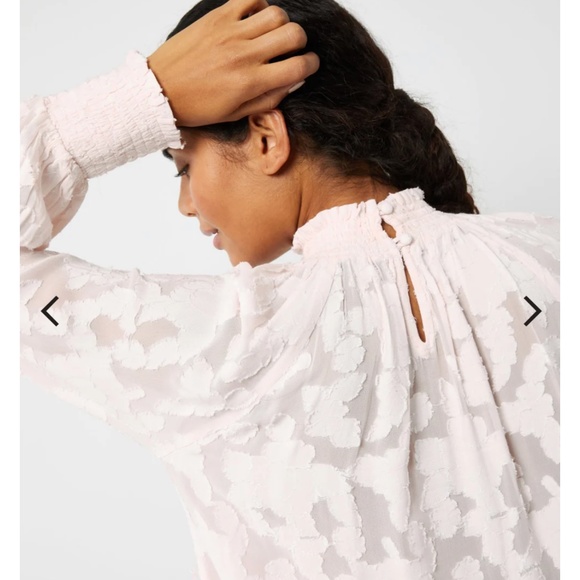 Maternity jacquard peasant balloon sleeve top blouse - Picture 3 of 8